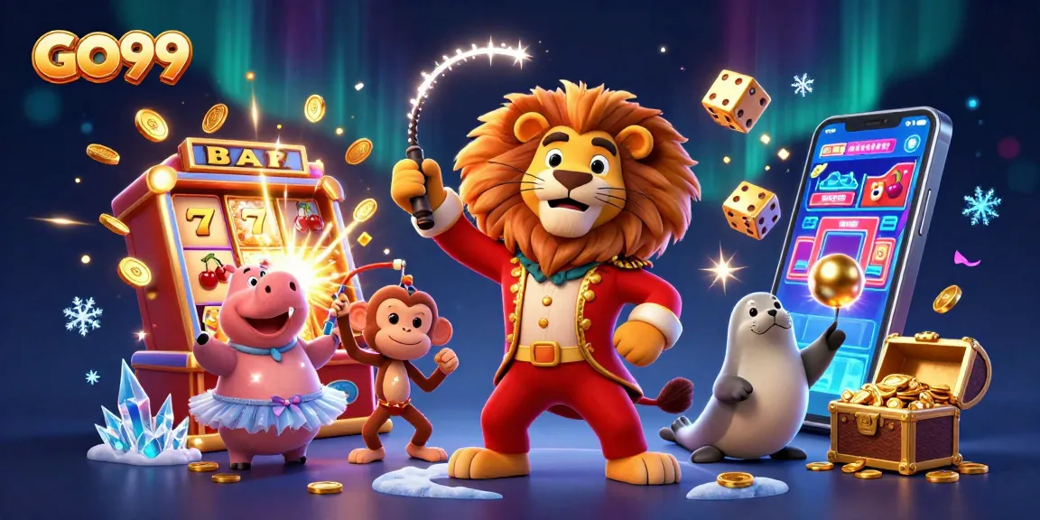 Experience the excitement of GO99 with vibrant casino-themed characters and thrilling gaming elements.