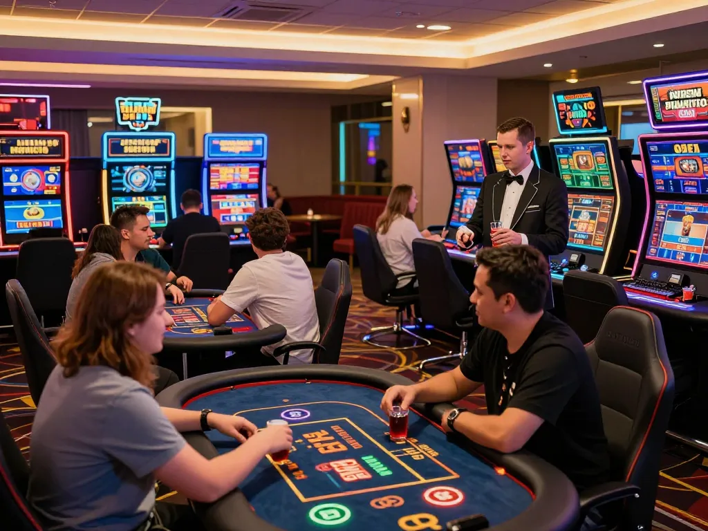 Experience the vibrant atmosphere of 8KBET's online gaming scene with engaged players and lively ambiance.