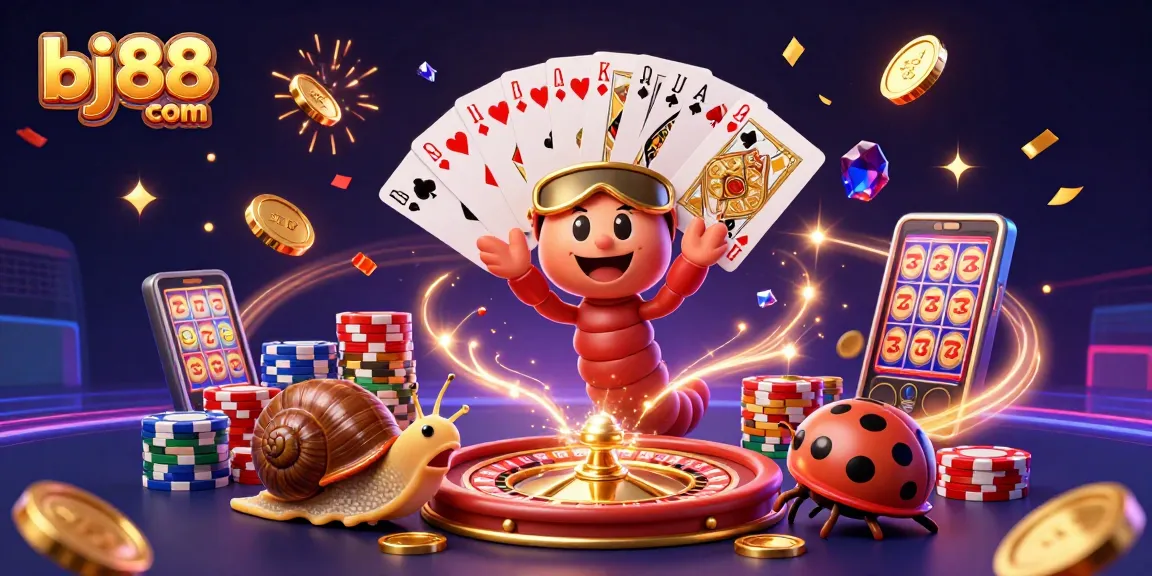 Play exciting games at bj88 com with a dynamic dealer and colorful casino elements.