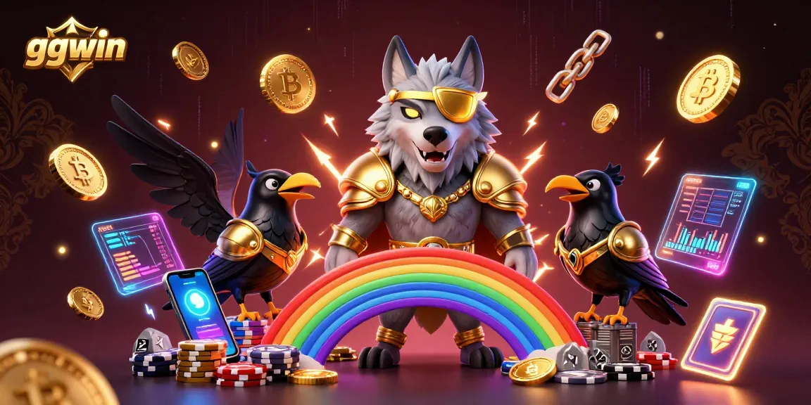 Experience the excitement at ggwin with mythical figures and engaging crypto elements in a vibrant casino setting.