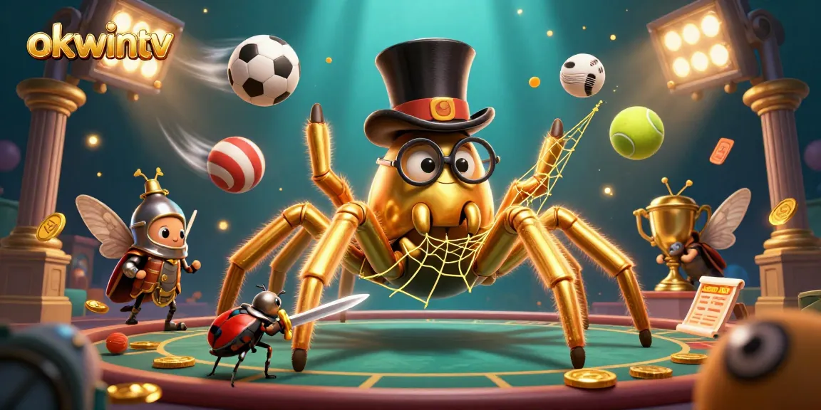 Bet on exciting outcomes with okwintv, featuring a surreal 3D luxury casino scene filled with engaging games.