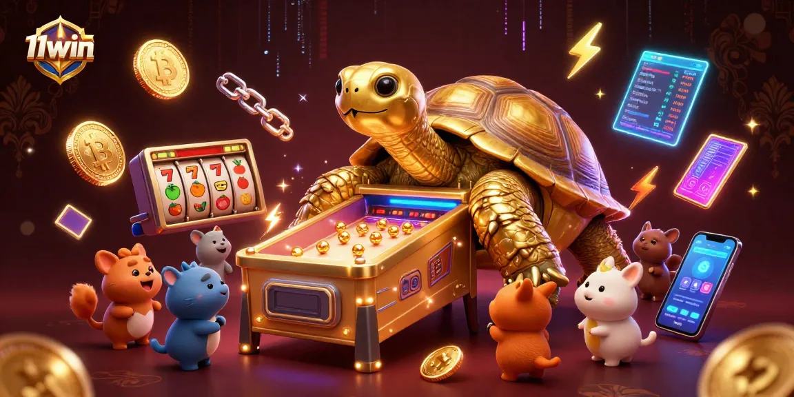 Play dynamic slot games at 11win featuring a colossal tortoise pinball and cryptocurrency elements.