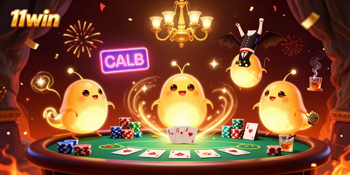 Gamble with 11win at a vibrant cave casino lit by glowworms.