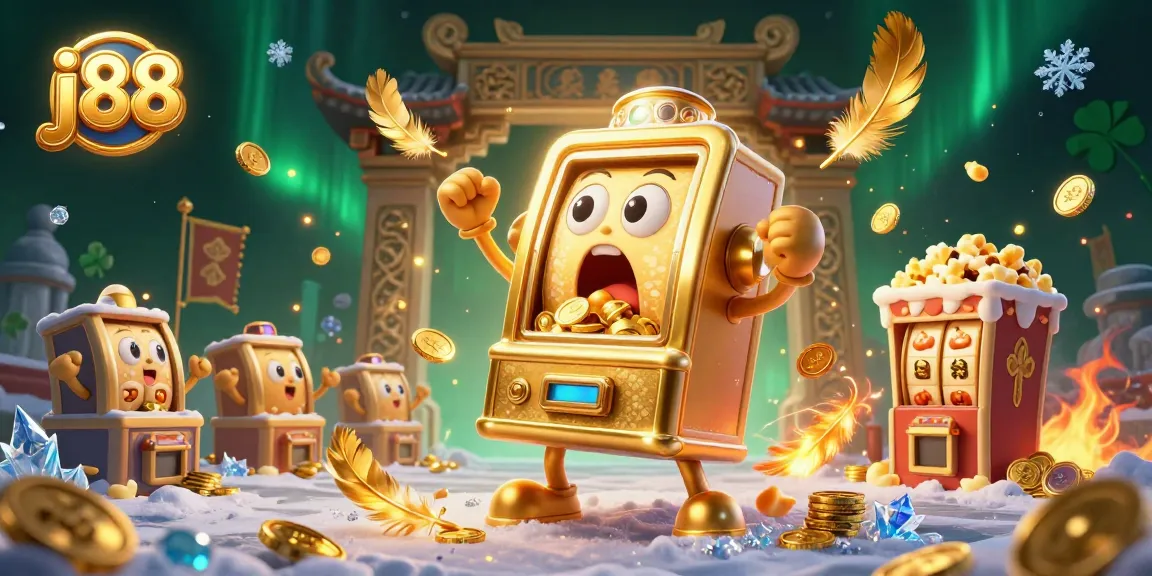 Play exciting games at j88 with a vibrant casino scene featuring a joyful jackpot celebration.