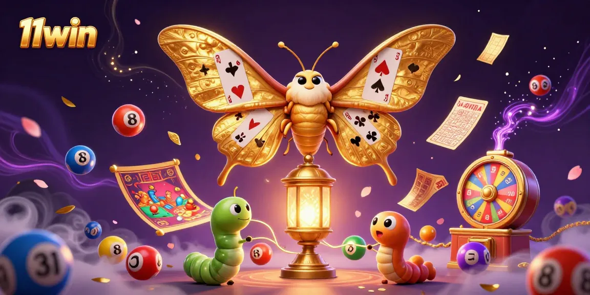 Experience thrilling gameplay at 11win with golden bingo, lottery balls, and vibrant casino scenes.